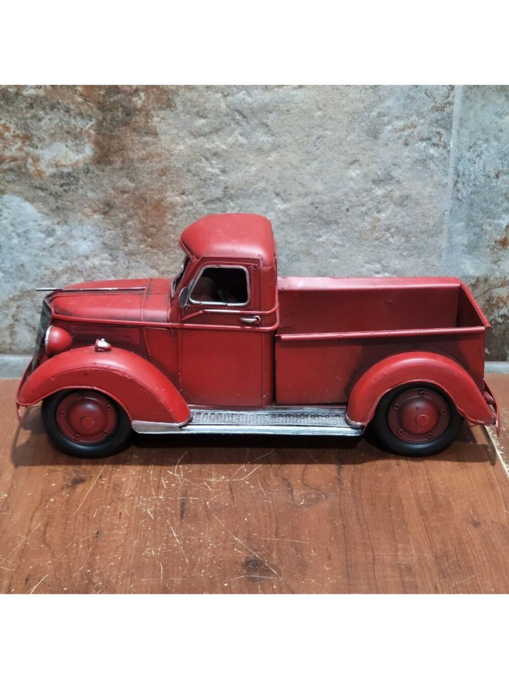 Vintage Red Metal Pickup Truck Collectible Decorative